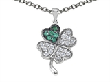 Celtic Love by Kelly Lucky Clover Pendant With Simulated Emerald