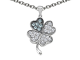 Celtic Love by Kelly Lucky Clover Pendant With Simulated Aquamarine