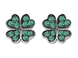 Celtic Love by Kelly Small Lucky Clover Earrings with Simulated Emerald