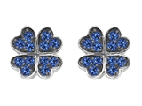 Celtic Love by Kelly Small Lucky Clover Earrings with Lab Created Sapphire