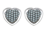 Original Star K™ Heart Shape Love Earrings with Simulated Aquamarine
