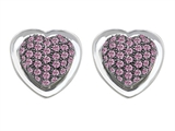 Original Star K™ Heart Shape Love Earrings with Created Pink Sapphire