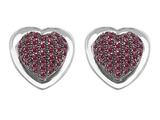 Original Star K™ Heart Shape Love Earrings with Lab Created Ruby