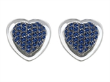 Original Star K™ Heart Shape Love Earrings with Lab Created Sapphire