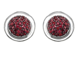 Original Star K™ Round Puffed Earrings with Lab Created Ruby