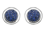 Original Star K™ Round Puffed Earrings with Lab Created Sapphire