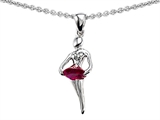 Original Star K™ Ballerina Dancer Pendant with Round 7mm Created Ruby