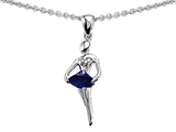 Original Star K™ Ballerina Dancer Pendant with Round 7mm Created Sapphire