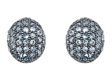 Original Star K™ Oval Puffed Earrings with Simulated Aquamarine