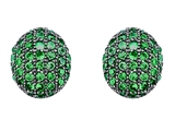 Original Star K™ Oval Puffed Earrings with Simulated Emerald