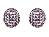 Original Star K™ Oval Puffed Earrings with Lab Created Pink Sapphire