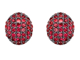 Original Star K™ Oval Puffed Earrings with Lab Created Ruby