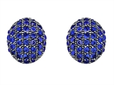 Original Star K™ Oval Puffed Earrings with Lab Created Sapphire