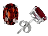 Original Star K™ Classic Oval 7x5mm Earring Studs with Genuine Garnet