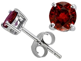 Original Star K™ Classic Round 6mm Earring Studs with Genuine Garnet