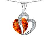 Original Star K™ Heart Shape 12mm Simulated Mexican Fire Opal Pendant