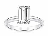 Tommaso Design™ White Topaz 8x6mm Emerald Cut Engagement Ring