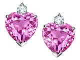 Original Star K™ Heart Shape 7mm Created Pink Sapphire Earrings