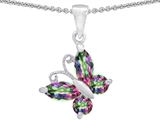 Original Star K™ Butterfly Pendant Made with Rainbow Mystic Topaz