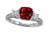 Zoe R™ Engagement Ring With 14 Genuine Diamonds And 7mm Cushion Cut Lab Created Ruby By Zoe R