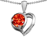 Original Star K™ Heart Shape Pendant With Round 7mm Simulated Mexican Fire Opal