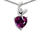 Original Star K™ Genuine Heart Shaped 8mm Rhodolite Pendant