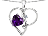 Original Star K™ Large 10mm Heart Shaped Simulated Amethyst Knotted Heart Pendant