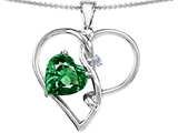 Original Star K™ Large 10mm Heart Shaped Simulated Emerald Knotted Pendant