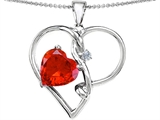 Original Star K™ Large 10mm Heart Shaped Simulated Orange Mexican Fire Opal Knotted Heart Pendant