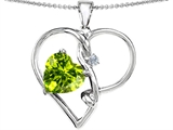 Original Star K™ Large 10mm Heart Shaped Simulated Peridot Knotted Heart Pendant