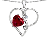 Original Star K™ Large 10mm Heart Shaped Created Ruby Knotted Heart Pendant