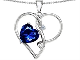 Original Star K™ Large 10mm Heart Shaped Created Sapphire Knotted Heart Pendant