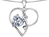 Original Star K™ Large 10mm Heart Shaped Genuine White Topaz Knotted Heart Pendant