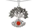 Celtic Love by Kelly Tree Of Life Good Luck Pendant With 7mm Round Simulated Mexican Fire Opal