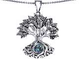 Celtic Love by Kelly Tree Of Life Good Luck Pendant With 7mm Round Rainbow Mystic Topaz