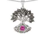 Celtic Love by Kelly Tree Of Life Good Luck Pendant With 7mm Round Created Pink Sapphire