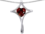 Original Star K™ Large Christian Cross Of Love Pendant With 8mm Genuine Heart Garnet