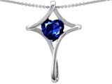Original Star K™ Large Christian Cross Of Love Pendant With 8mm Heart Created Sapphire