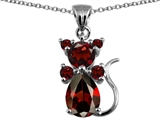Original Star K™ Cat Pendant With Genuine Garnet