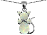 Original Star K™ Cat Pendant With Created Opal