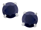 Original Star K™ Round 7mm Black Sapphire Earring Studs
