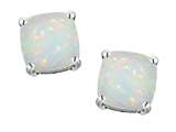 Tommaso Design™ 7mm Cushion Cut Genuine Opal Earrings Studs