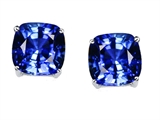Tommaso Design™ 7mm Cushion Cut Created Sapphire Earrings Studs