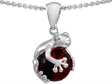 Original Star K™ Frog Pendant With 10mm Simulated Garnet Ball