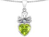 Original Star K™ Love Angel Pendant With 10mm Simulated Peridot Heart