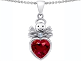 Original Star K™ Love Angel Pendant with 10mm Created Ruby Heart