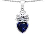 Original Star K™ Love Angel Pendant with 10mm Created Sapphire Heart