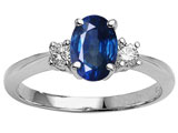 Tommaso Design™ Genuine Oval Sapphire Engagement Ring
