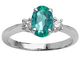 14k Gold Genuine Oval Emerald Engagement Ring