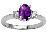 Tommaso Design™ 9x7 Oval Genuine Amethyst Engagement Ring